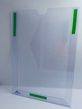 Display de parede PVC acetato A4 modelo envelope VERTICAL